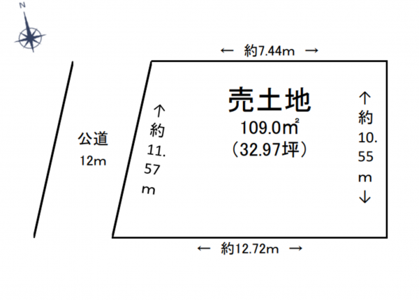 神戸市垂水区星が丘、土地の間取り画像です