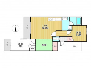 神戸市垂水区霞ケ丘、マンションの間取り画像です