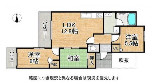 神戸市垂水区霞ケ丘、マンションの間取り画像です