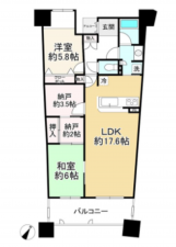 神戸市垂水区青山台、マンションの間取り画像です