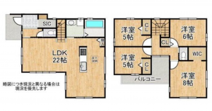神戸市垂水区霞ケ丘、中古一戸建ての間取り画像です