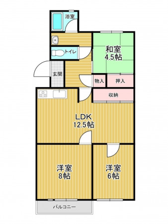 神戸市垂水区高丸、マンションの間取り画像です