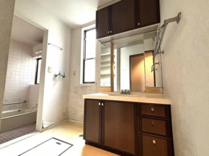 神戸市垂水区星陵台、中古一戸建ての洗面画像です