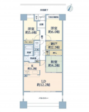 神戸市垂水区青山台、マンションの間取り画像です