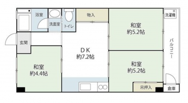 神戸市垂水区五色山、マンションの間取り画像です