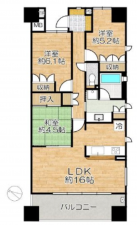 神戸市垂水区塩屋町、マンションの間取り画像です