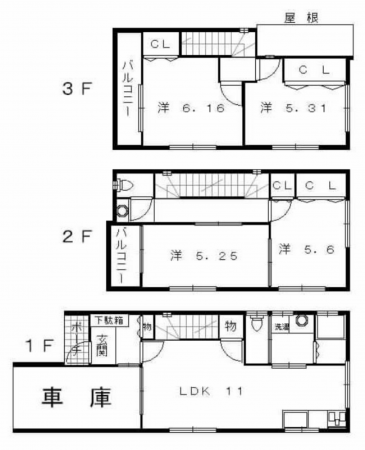 神戸市垂水区乙木、中古一戸建ての間取り画像です