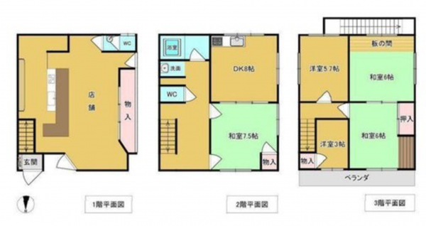 神戸市垂水区城が山、中古一戸建ての間取り画像です