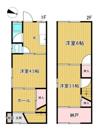 神戸市垂水区塩屋町、中古一戸建ての間取り画像です