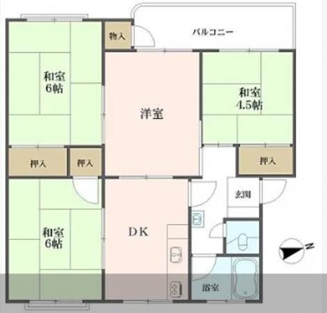 神戸市垂水区舞子台、マンションの間取り画像です