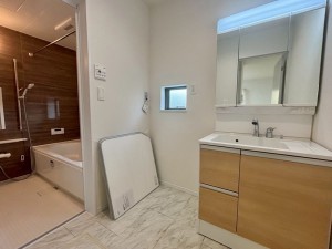神戸市垂水区青山台、新築一戸建ての洗面画像です
