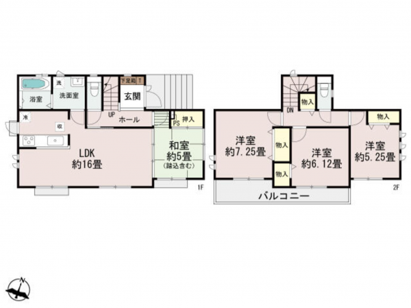 神戸市垂水区青山台、新築一戸建ての間取り画像です