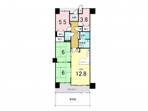 神戸市垂水区西舞子、マンションの間取り画像です