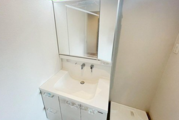 神戸市垂水区泉が丘、新築一戸建ての洗面画像です