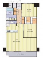 神戸市垂水区狩口台、マンションの間取り画像です