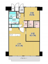 神戸市垂水区狩口台、マンションの間取り画像です