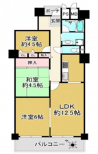 神戸市垂水区青山台、マンションの間取り画像です