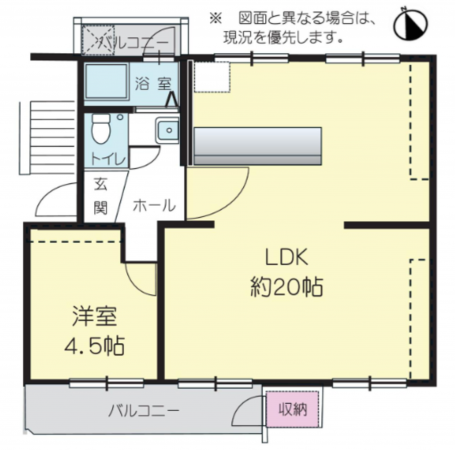 神戸市垂水区狩口台、マンションの間取り画像です