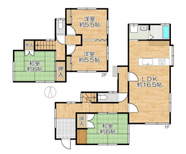 神戸市垂水区舞子坂、中古一戸建ての間取り画像です