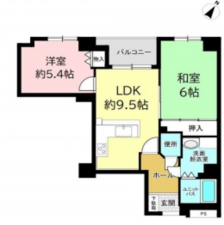 神戸市垂水区千代が丘、マンションの間取り画像です