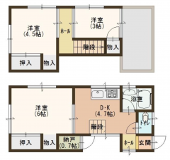 神戸市垂水区泉が丘、中古一戸建ての間取り画像です