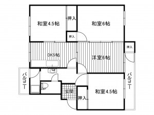 神戸市垂水区狩口台、マンションの間取り画像です