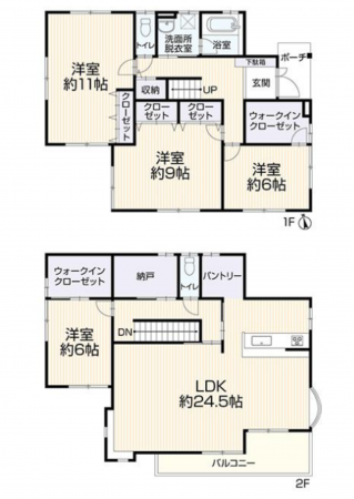 神戸市垂水区千鳥が丘、中古一戸建ての間取り画像です