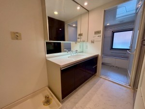神戸市垂水区五色山、マンションの洗面画像です