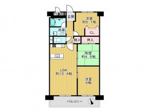 神戸市垂水区千代が丘、マンションの間取り画像です