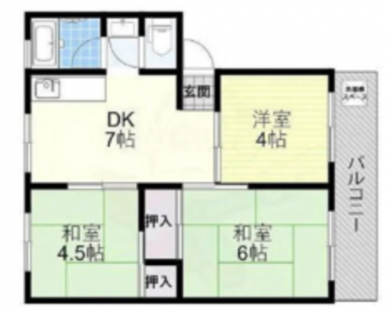 神戸市垂水区上高丸、マンションの間取り画像です