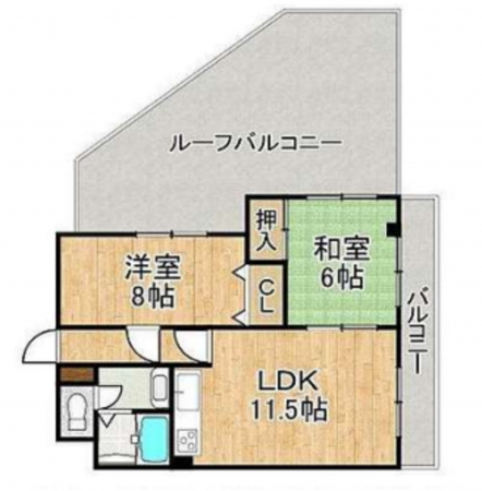 神戸市垂水区大町、マンションの間取り画像です