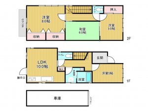 神戸市垂水区高丸、中古一戸建ての間取り画像です