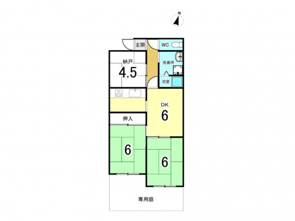神戸市垂水区城が山、マンションの間取り画像です