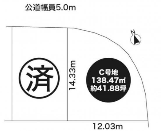 神戸市垂水区星が丘、土地の間取り画像です