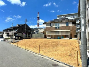 神戸市垂水区福田、新築一戸建ての前面道路を含む現地写真画像です