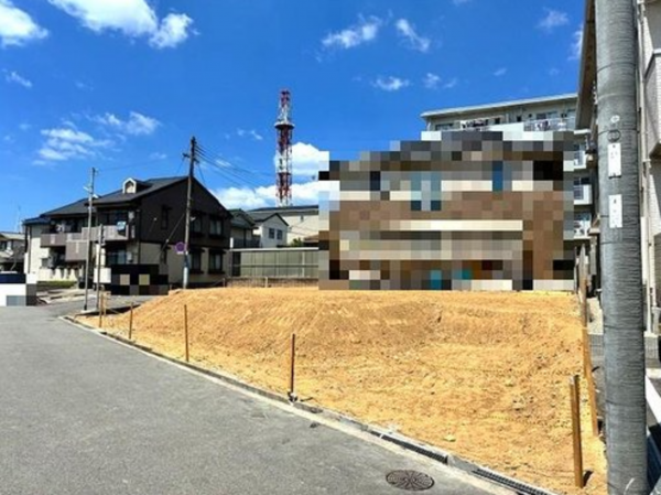 神戸市垂水区福田、新築一戸建ての前面道路を含む現地写真画像です