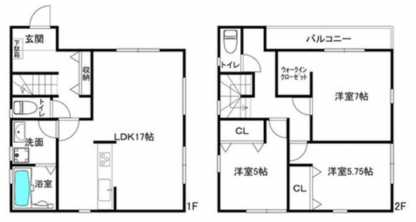 神戸市垂水区仲田、新築一戸建ての間取り画像です