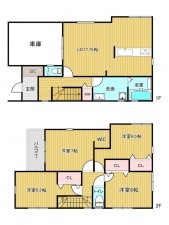 神戸市垂水区仲田、新築一戸建ての間取り画像です