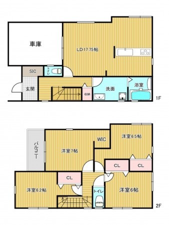 神戸市垂水区仲田、新築一戸建ての間取り画像です