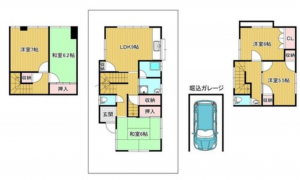 神戸市垂水区西舞子、中古一戸建ての間取り画像です