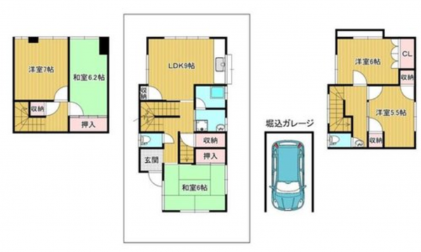 神戸市垂水区西舞子、中古一戸建ての間取り画像です