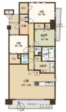 神戸市垂水区東舞子町、マンションの間取り画像です