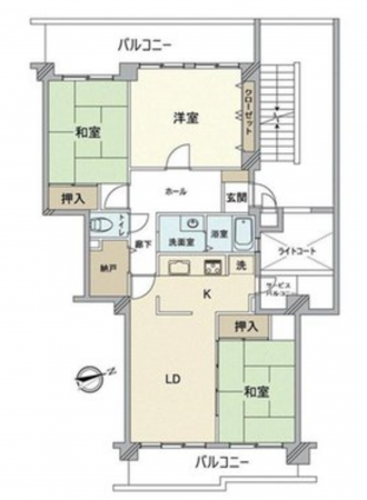 神戸市垂水区清水が丘、マンションの間取り画像です