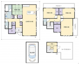 神戸市垂水区千鳥が丘、新築一戸建ての間取り画像です