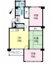 神戸市垂水区塩屋町、マンションの間取り画像です