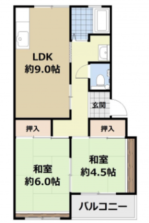 神戸市垂水区上高丸、マンションの間取り画像です