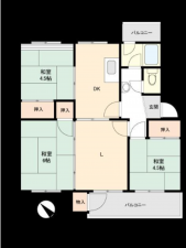 神戸市垂水区狩口台、マンションの間取り画像です