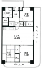 神戸市垂水区清水が丘、マンションの間取り画像です