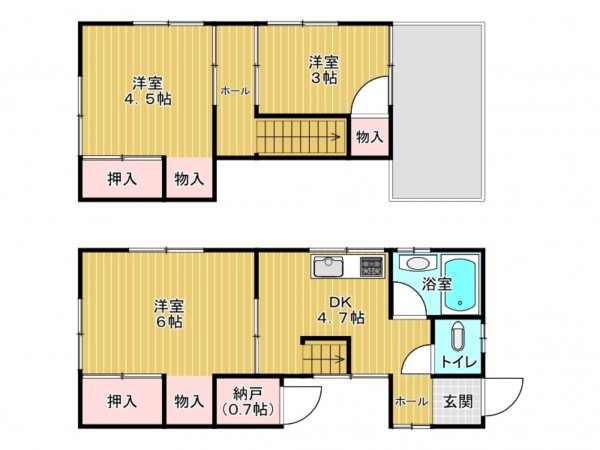 神戸市垂水区泉が丘、収益物件/住宅の間取り画像です