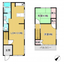 神戸市垂水区福田、中古一戸建ての間取り画像です